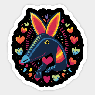 Aardvark Valentine Day Sticker